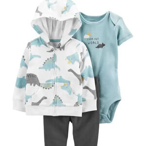 Carter's Baby Boy Dinosaur 3-Piece Little Jacket Set in Size 6M